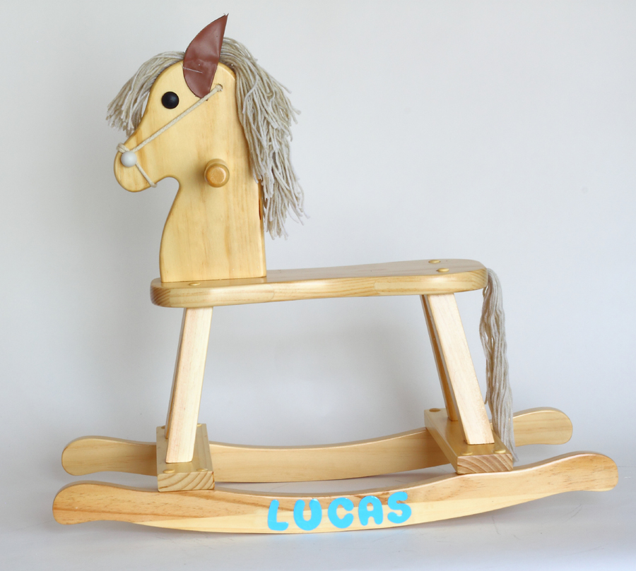 Baby Boy Personalised Wooden Rocking Horse Ornament Baby Girl