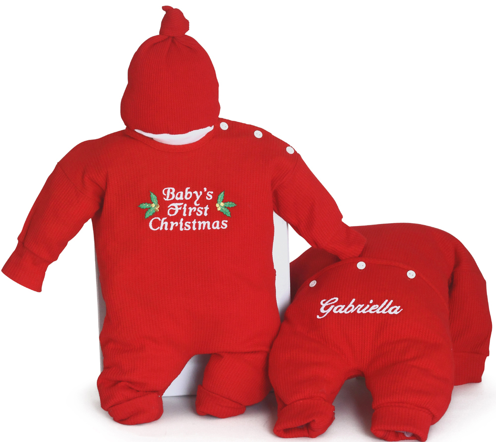 Personalised Embroidered ITS MY 1ST CHRISTMAS Lights Baby Clothing Name Year 